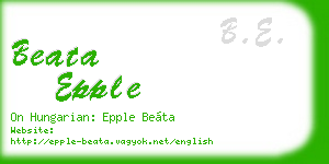beata epple business card